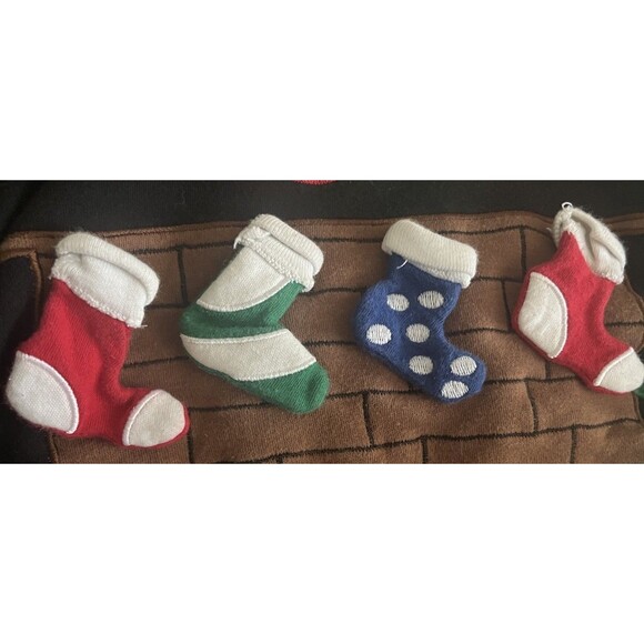 Vintage Bechamel Embroidered 3D Ugly Christmas Sweater Shirt Cat by Fire Size S - Picture 8 of 12